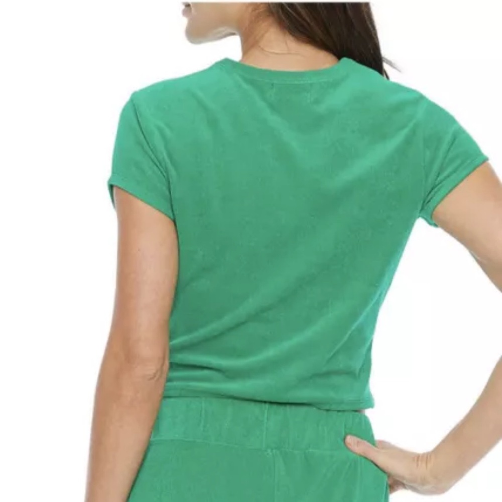 Juicy Couture Women's Green Terry Cloth Crop Top - Picture 2 of 9